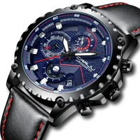 

New Fashion CRRJU Sports Quartz Men Watches Mens Top Brand Luxury Military Leather Waterproof Watch Relogio Masculino Clock