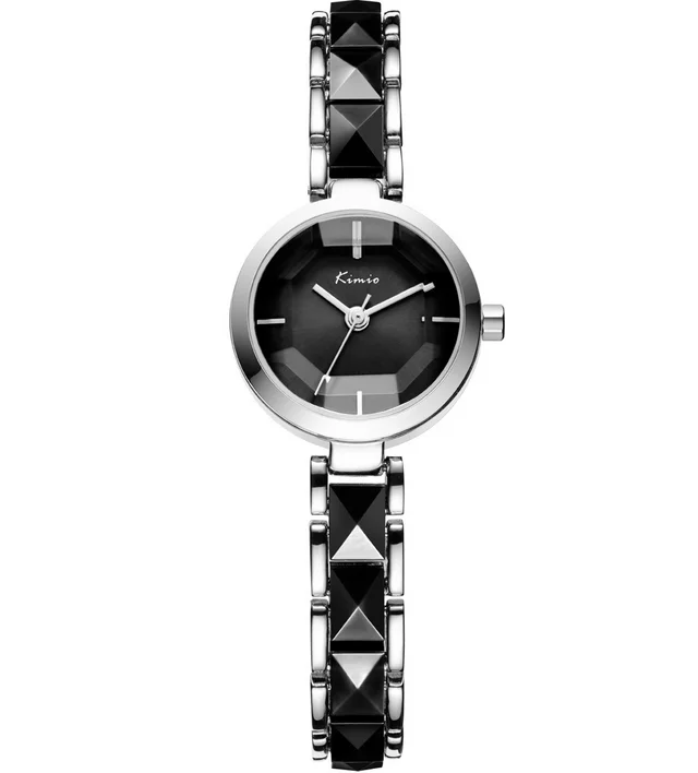 

KIMIO 6120 Women Quartz Watch New Fashion Casual Rose Gold Diamond Analog Ladies Clock Female Dress Ceramic Chronograph, 4 colors
