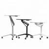 Pneumatic Adjustable Height Mobile Sit Down Stand Up Computer Desk with 28.25''W Top