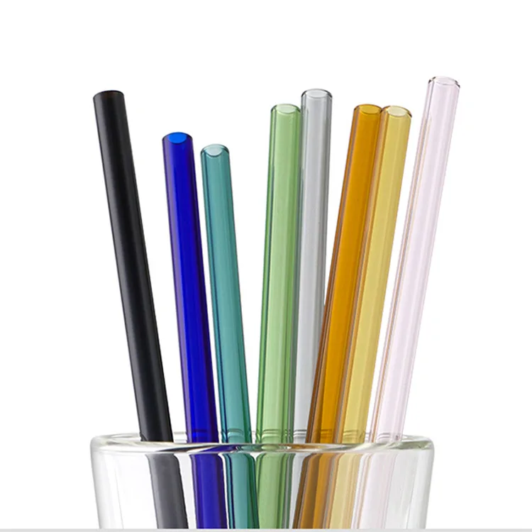 

Diameter 6mm 8mm 10mm Straight Bent Borosilicate Pyrex Glass Drinking Straw, Customized color