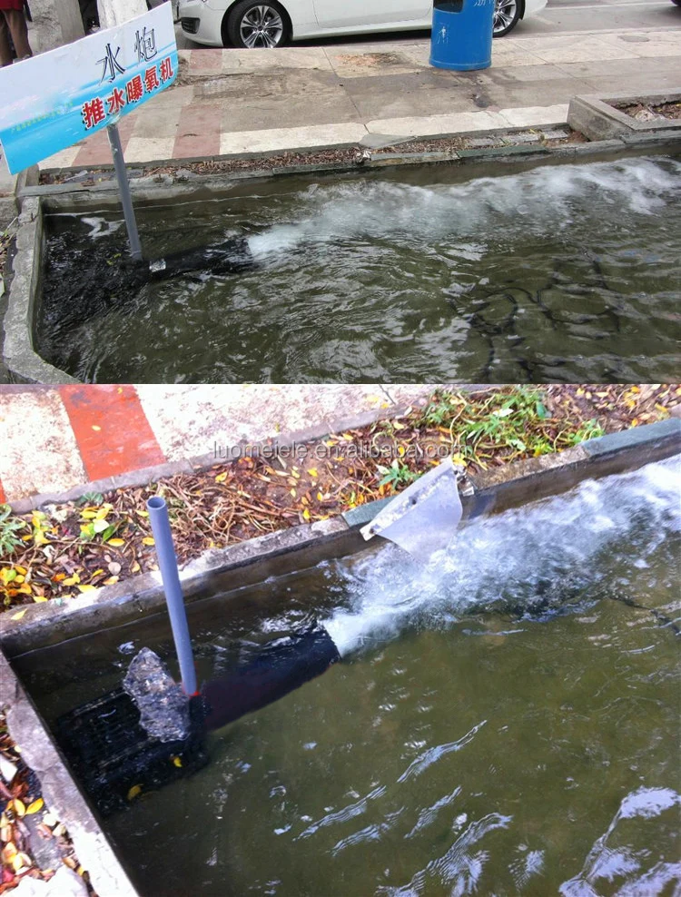 Pond surge wave aerator for aquaculture fish farming