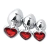 Adult sex toys 9 color options heart shaped stainless steel metal plug anal
