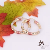 

E0114 New Arrival Three colors women Gold Hoop Earring