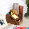 Bamboo Wood Desktop Storage Organizer Mail Sorter Post It Note Memo Pad Holder
