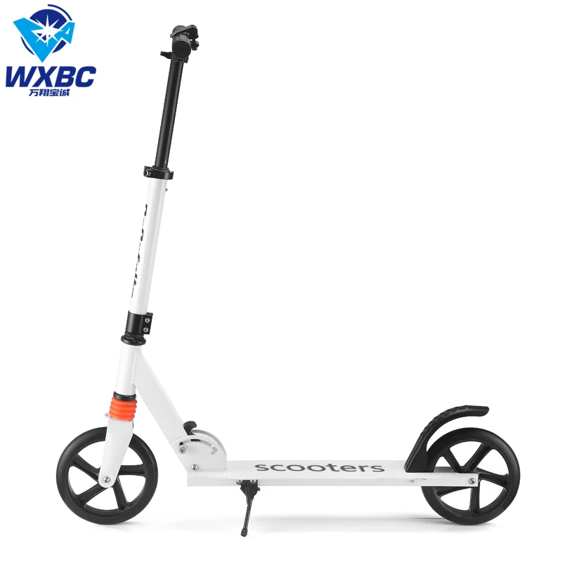 

Hot sale new 2 wheel 200mm big wheel adult scooter foldable adjustable kick scooter, White/ black