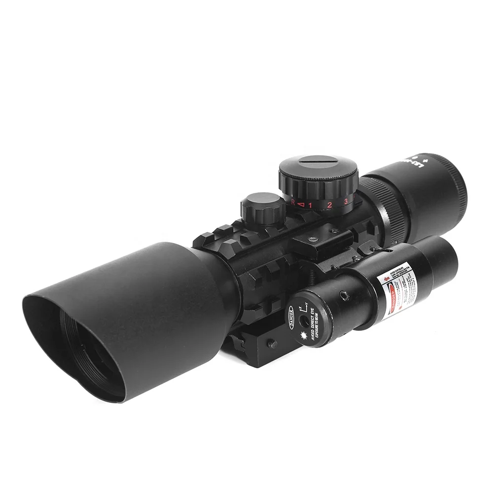 

LUGER M9 3-10x42EG Tactical Optics Sight Illuminated Riflescope Red Dot With Red Laser, Black