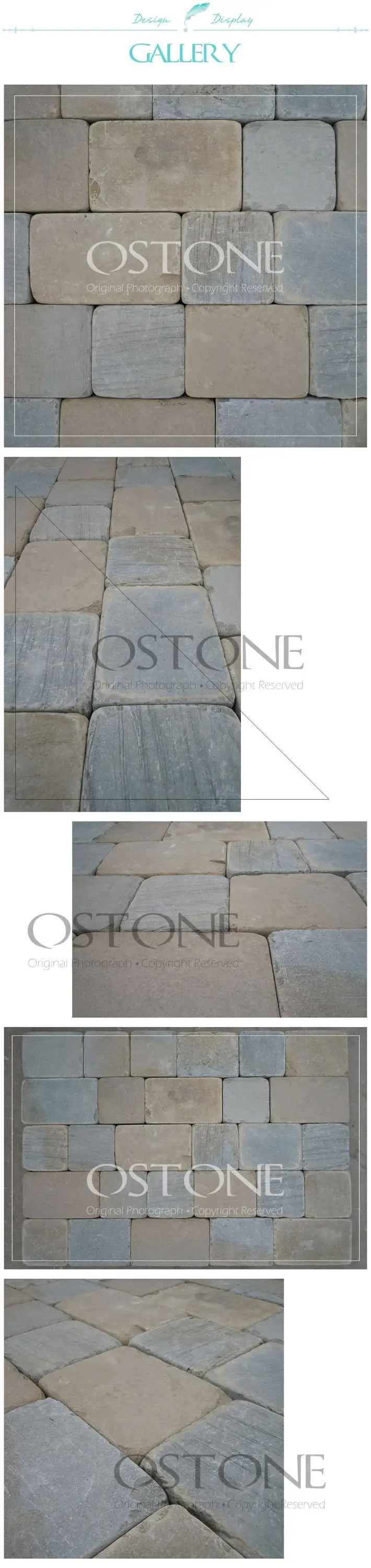 Double Color Cubic Sandstone Natural Stone Paving,Sandstone Pavers For