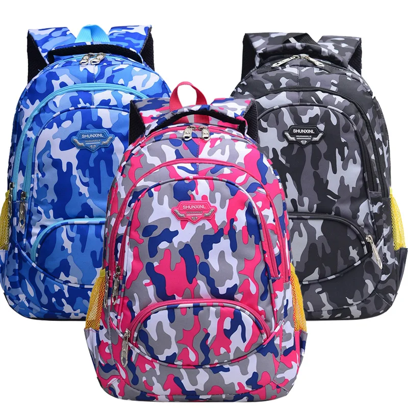 

Wholesale new fashion oxford camouflage school bags for teenagers, Black/army green/sky blue/rose red