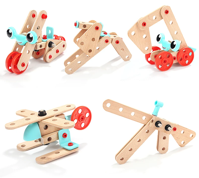 2014 china new innovative product handmade wooden toys organic baby toys Biddy tool box kids learning toys