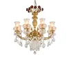 Luxury brass crystal chandelier european style led pendant lights/crystal lightings with wholesale price