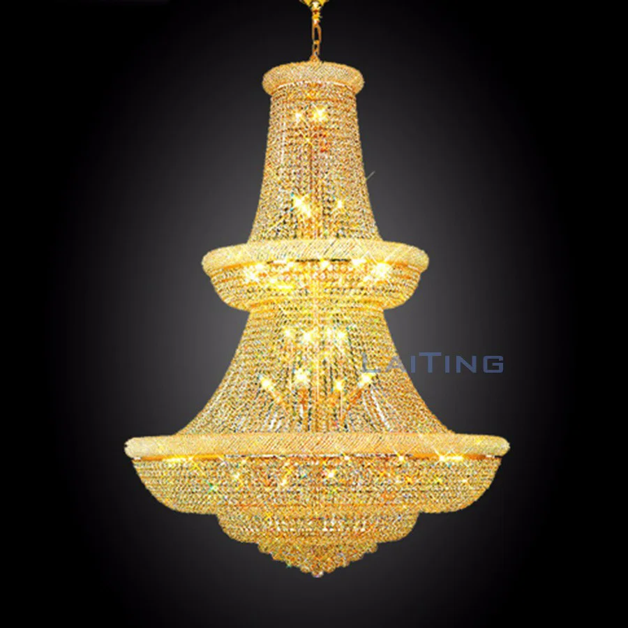Hotel Lobby Crystal Large Chandelier Lighting Lamp High Ceiling