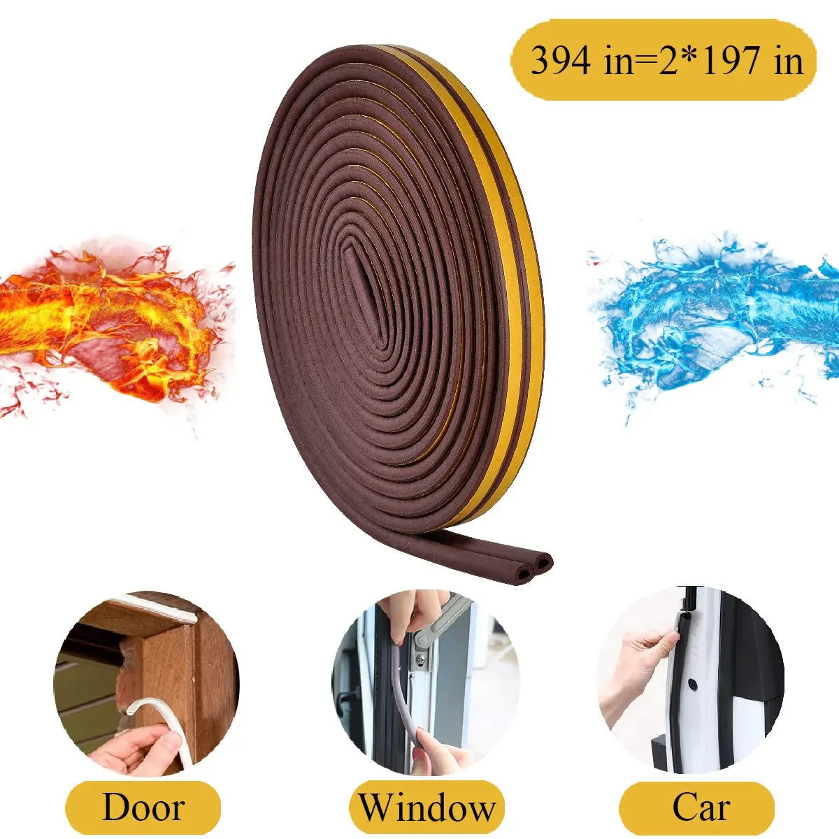 Door Window Weather Stripping Rubber Door Seal Strip Door Insulation Strip Kit Weatherstrip Soundproofing For Doors Windows Winter Seal Adhesive Cars