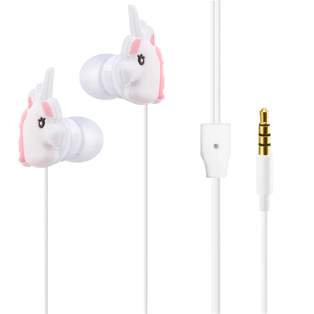 Free Sample Cute Cartoon Earphones PVC Earbuds, Hot Sale Unicorn Earphone In Amazon