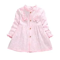 

cotton fabric brand pink baby girls child kids bow dress korea designs