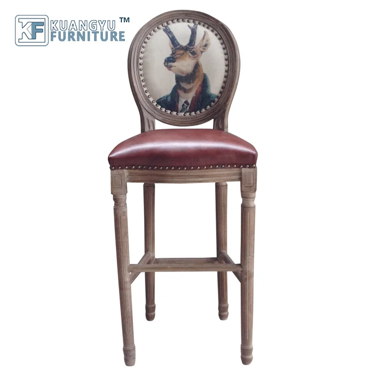 

Modern Bar Leisure Chair Bar Stools with Nailheads Counter Height Bar Chairs with Solid Wood Legs, Optional