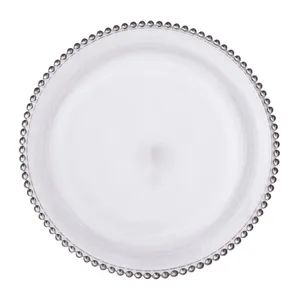Image of Wholesale gold bead charger plate with transparent heart for wedding or party