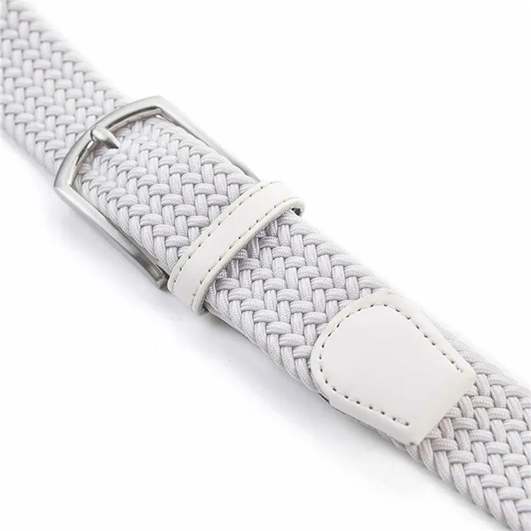 Factory Custom Adjustable Stretchy White Women Braided Elastic Belt