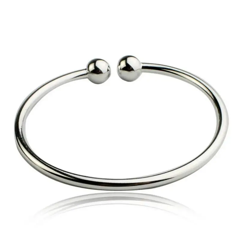 

Women's Silver Plated Stainless Steel Open Hand Cuff Bracelet Simple Bangle Wholesale