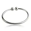 Women's Silver Plated Stainless Steel Open Hand Cuff Bracelet Simple Bangle Wholesale
