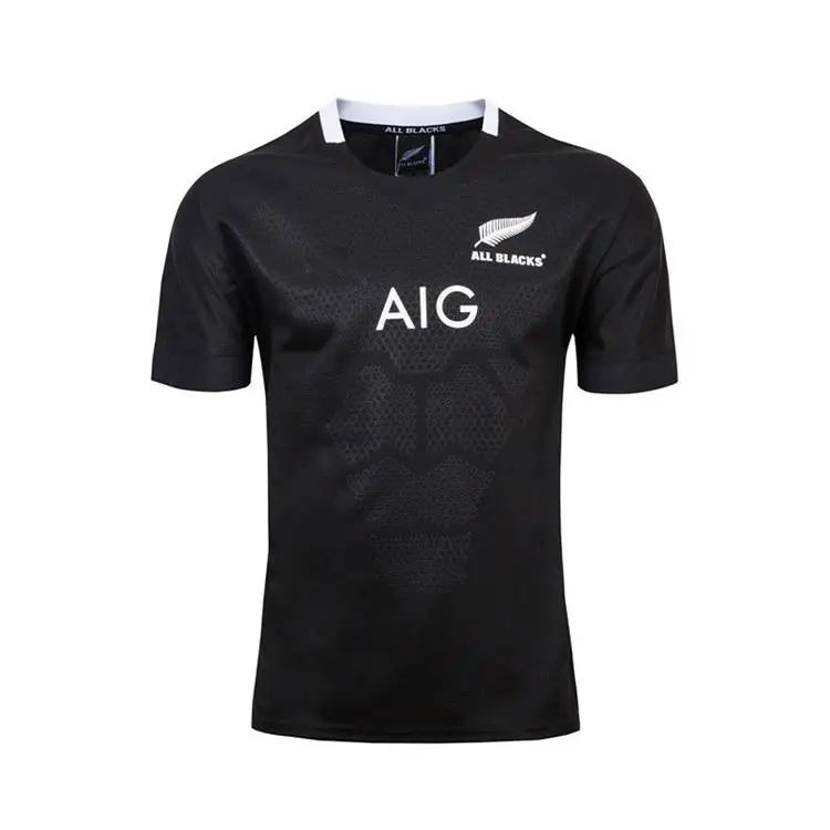 

Sublimated all blacks home mens rugby jersey custom, Black rugby jersey;white rugby jersey