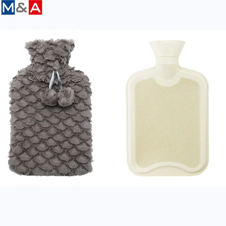 
Hot sale designed fleece plush covered rubber hot water bag/bottles 