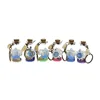 New design shell sand message keyring wishing lucky glass bottles souvenir keychain