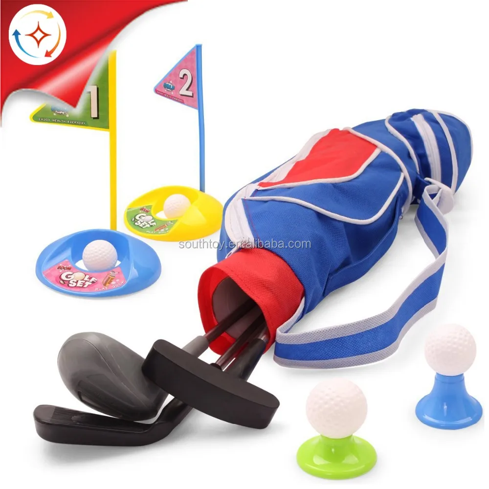 Deluxe Happy Kids Mini Golf Club Ball Set With Stand Bag Golf Toy Set