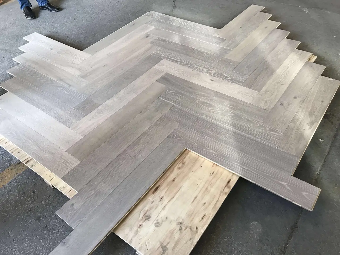 15/4mm Herringbone UV Oiled  White Washed Oak Engineered Wood Flooring
