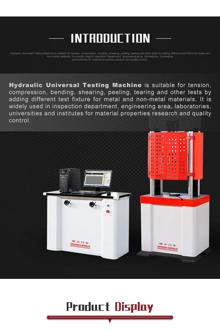 Astm A370 Mechanical Testing Equipment +hydraulic Universal Testing