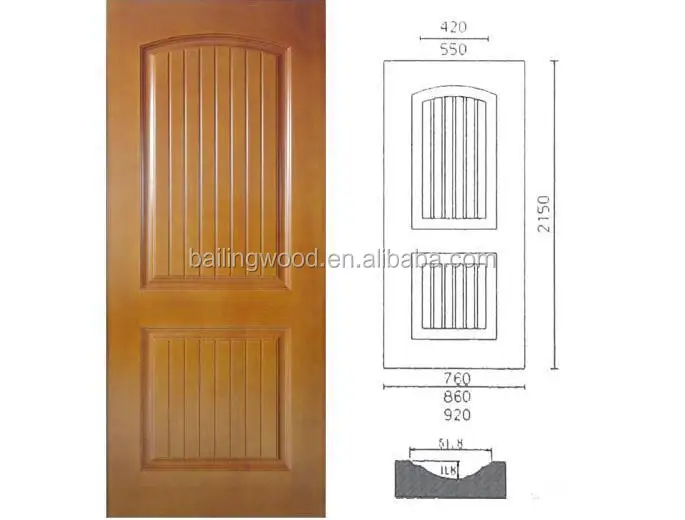 Latest Design Wooden Swing Security Doors Modern Solid Wood Exterior