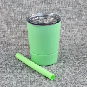 Image of 8.5oz Kids Stainless Steel Cup Tumbler, Double Wall Vacuum Insulated 8.5oz cup with Lid and Silicone Straw