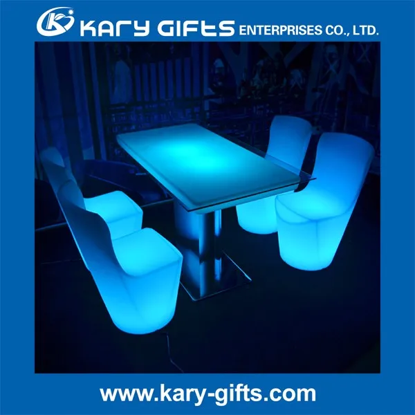 led bar illuminated outdoor furniture long table set lounge