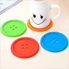 Wholesale colorful silicone coaster cute button coster different shape coaster