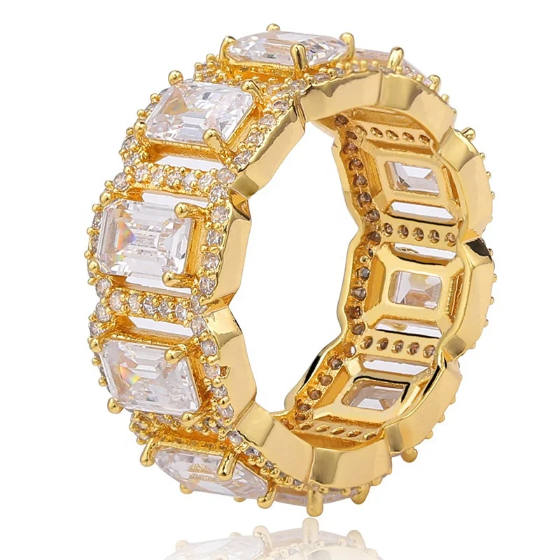 

bling bling HipHop gold silver wedding rings for men and women fashion jewelry