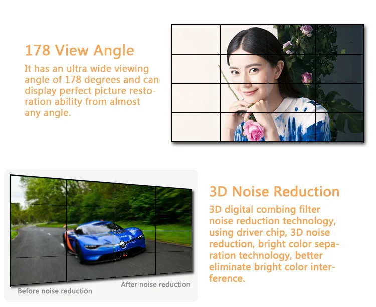 Narrow bezel cheap HD 4k high quality lcd video wall design tv wall display