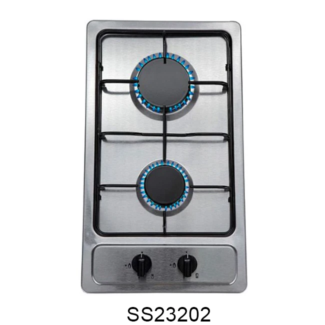 2 Burner Stainless Recess Steel Stove Top High Efficiency Gas