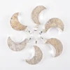 S0388 Silver plated natural druzy moon pendant for necklace DIY Druzy pendant for moon necklace making