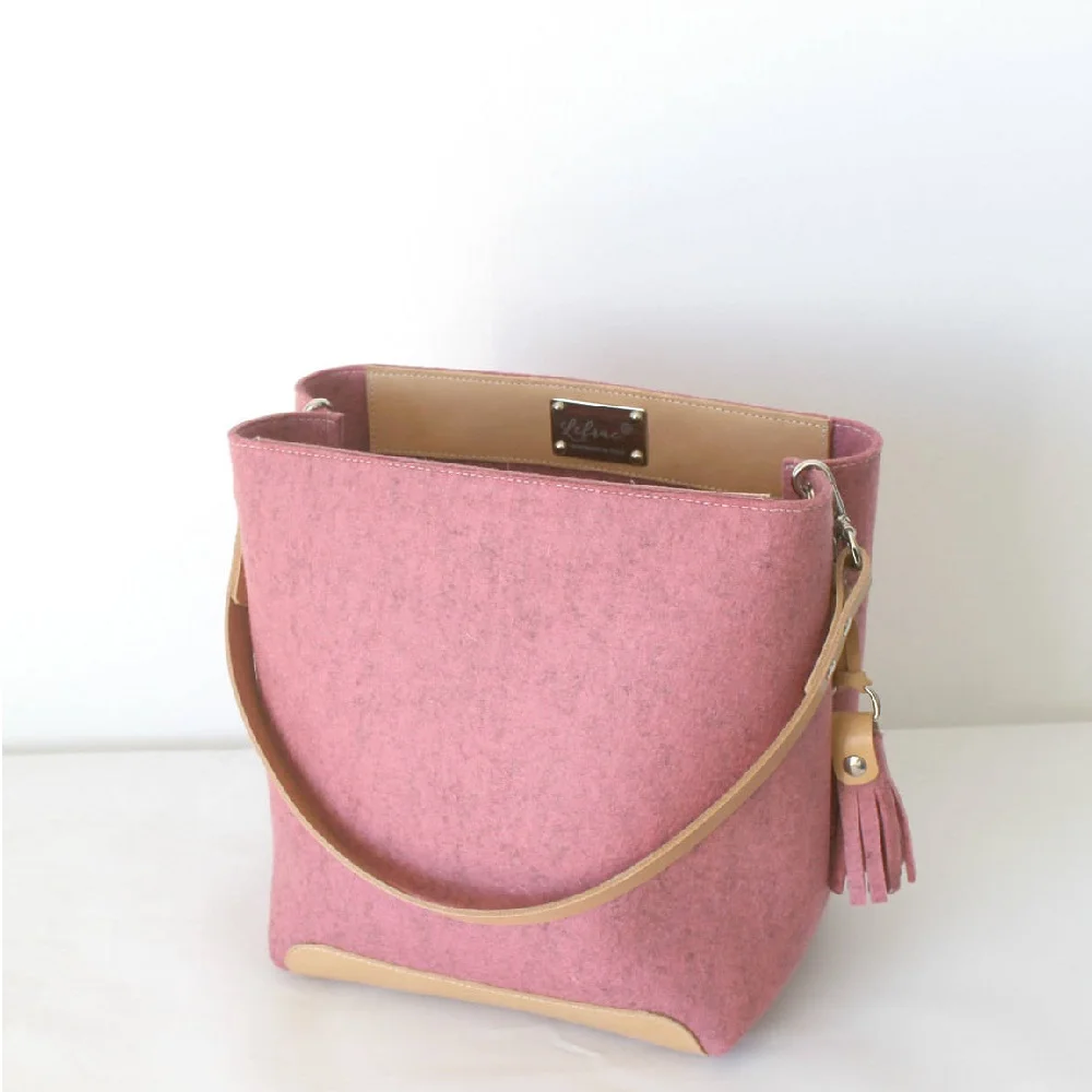 

Alibaba China Online Shopping Bags Women Handbags branded fashion felt tote bag, Pink or customized