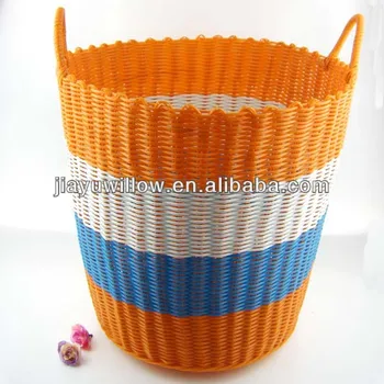 colored laundry baskets