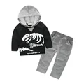2016 spring and autumn new boy casual sportswear jacket long sleeved pants suit dinosaur Hoodie children