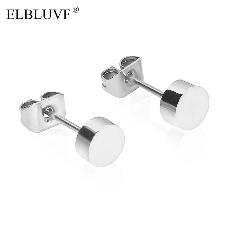 

ELBLUVF Stainless Steel Round Tiny Dot Round Ball Stud Earrings Make a Wish, Stainless - steel original color