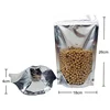 custom printing stand up aluminum foil transparent package bag for snack food resealable zip snack bag
