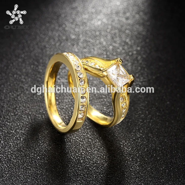 

Wholesale factory 2019 trendy new Zircon diamond gold rings designs for women, Yellow gold