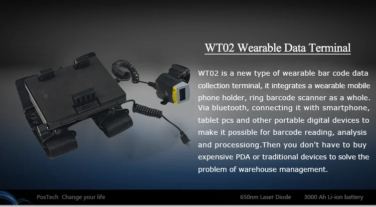Data terminal. Сканер Corded Ring Scanner to wt6000 Wearable Terminal; short Cable to Wrist; Worldwide.