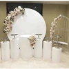 Custom size colorful round plastic flower/cake display plinth acrylic wedding party decoration