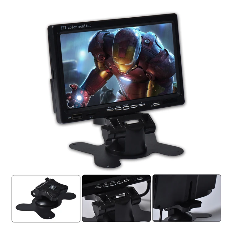 7 Inch Widescreen Car Monitor With Tv7 Inch Portable Slim Tft Lcd Color