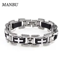 

bicycle chain bracelets men stainless steel cross jewelry 12347