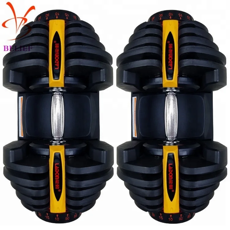 

Fashionable and high quality 40kg adjustable dumbbell sets, Black