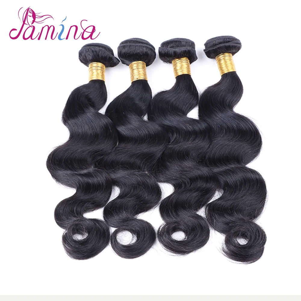 

100% body wave raw human virgin hair extensions Bundles with closure