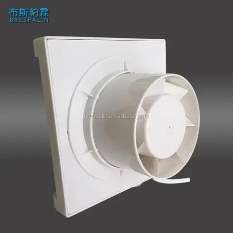 Exaustor de ventilação com persianas para janela de parede quadrada de plástico de 6 polegadas para banheiro e cozinha
